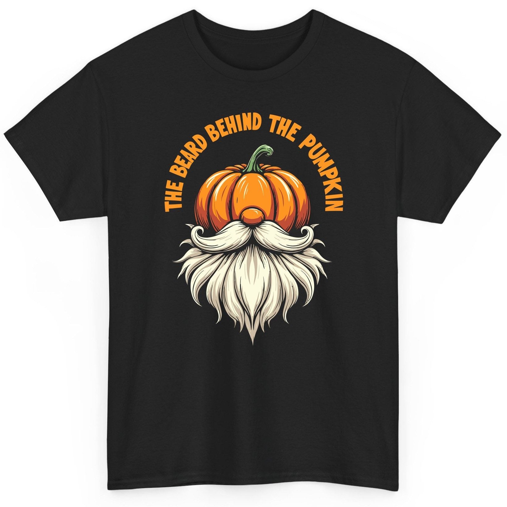 The Beard Behind the Pumpkin Halloween gnome T-Shirt Black product mockup