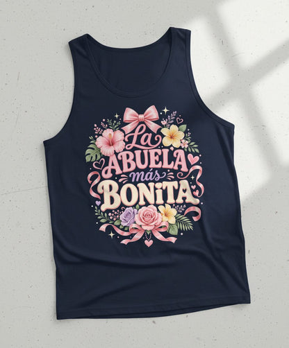 La ABUELA Más BONITA Grandma Tank Top - product mockup - Navy