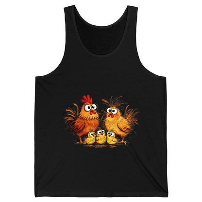 Funny Chicken Family chicken family Tank Top Black product mockup