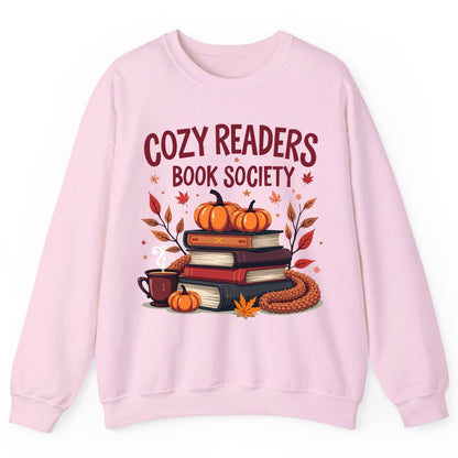 Cozy Readers Book Society reading Sweatshirt Light Pink product mockup