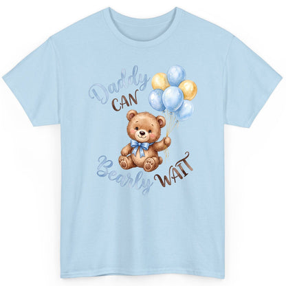 Daddy Can Bearly Wait Teddy Bear T-Shirt - product mockup - Light Blue