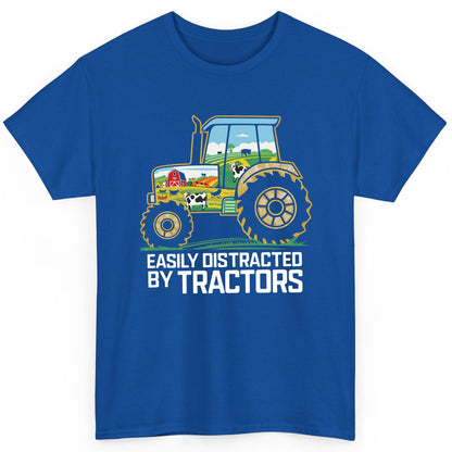 Easily Distracted by Tractors farming T-Shirt Royal product mockup