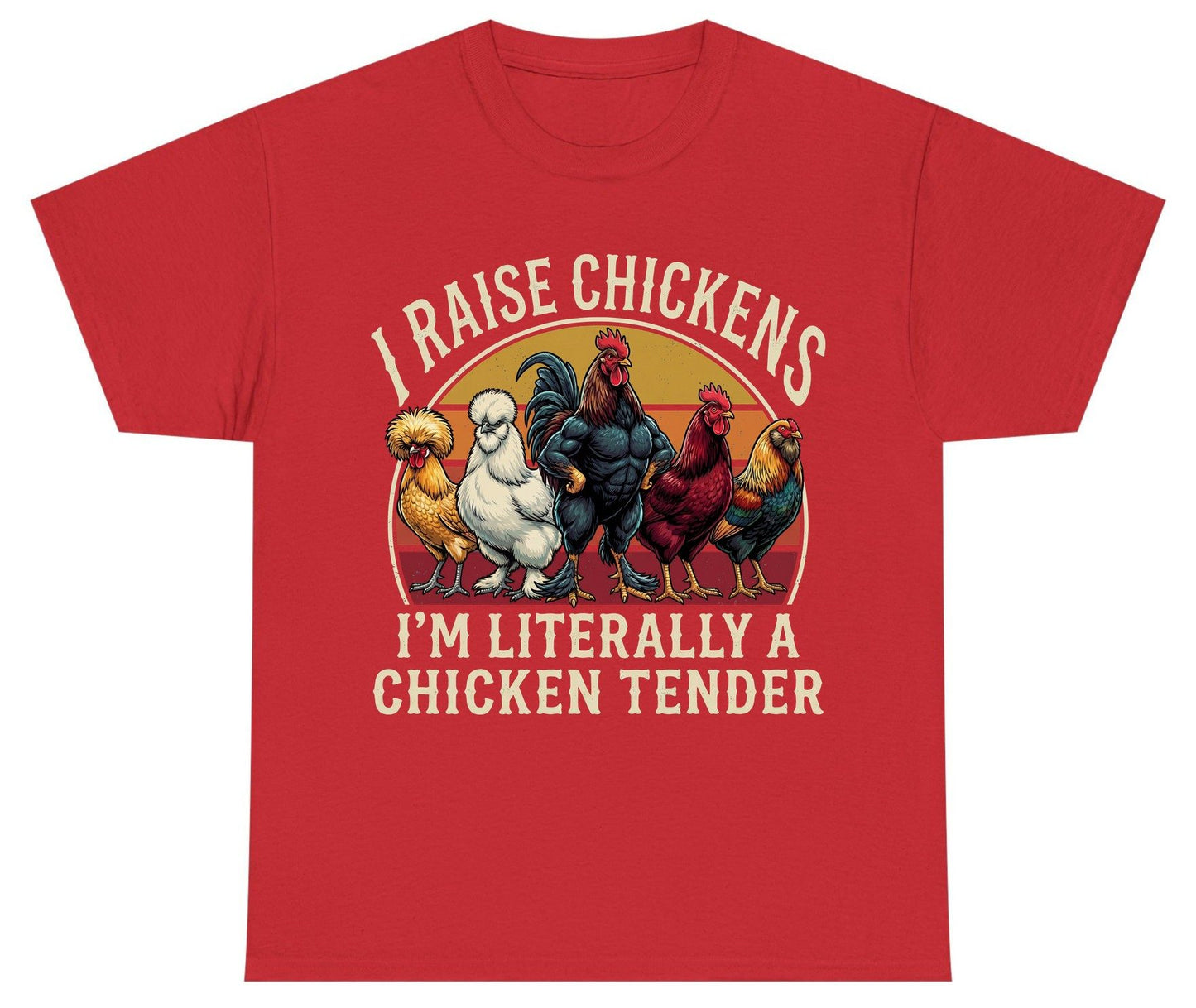 I Raise Chickens I'm Literally a Chicken Tender chickens Youth T-Shirt Red product mockup