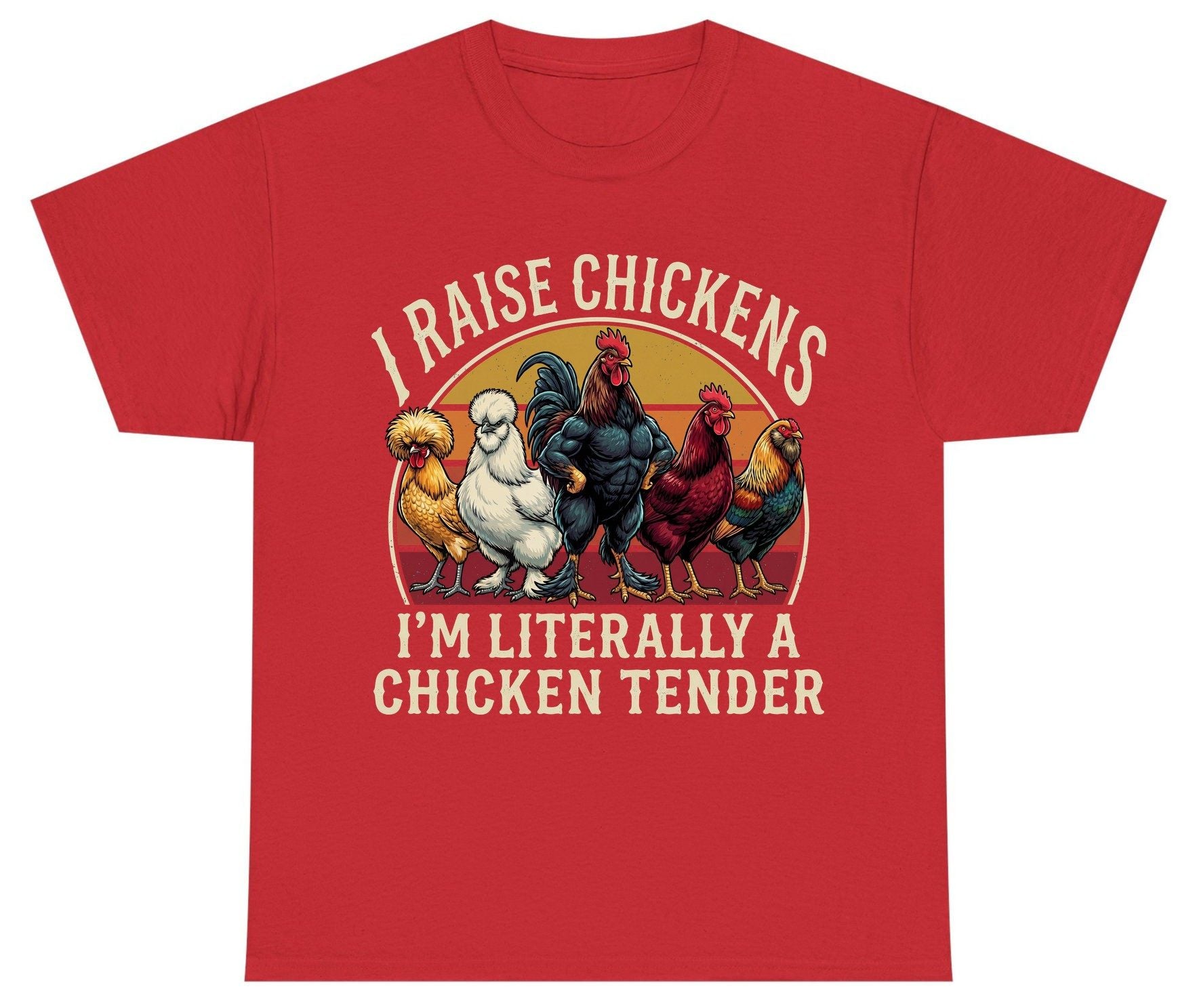 I Raise Chickens I'm Literally a Chicken Tender chickens Youth T-Shirt Red product mockup