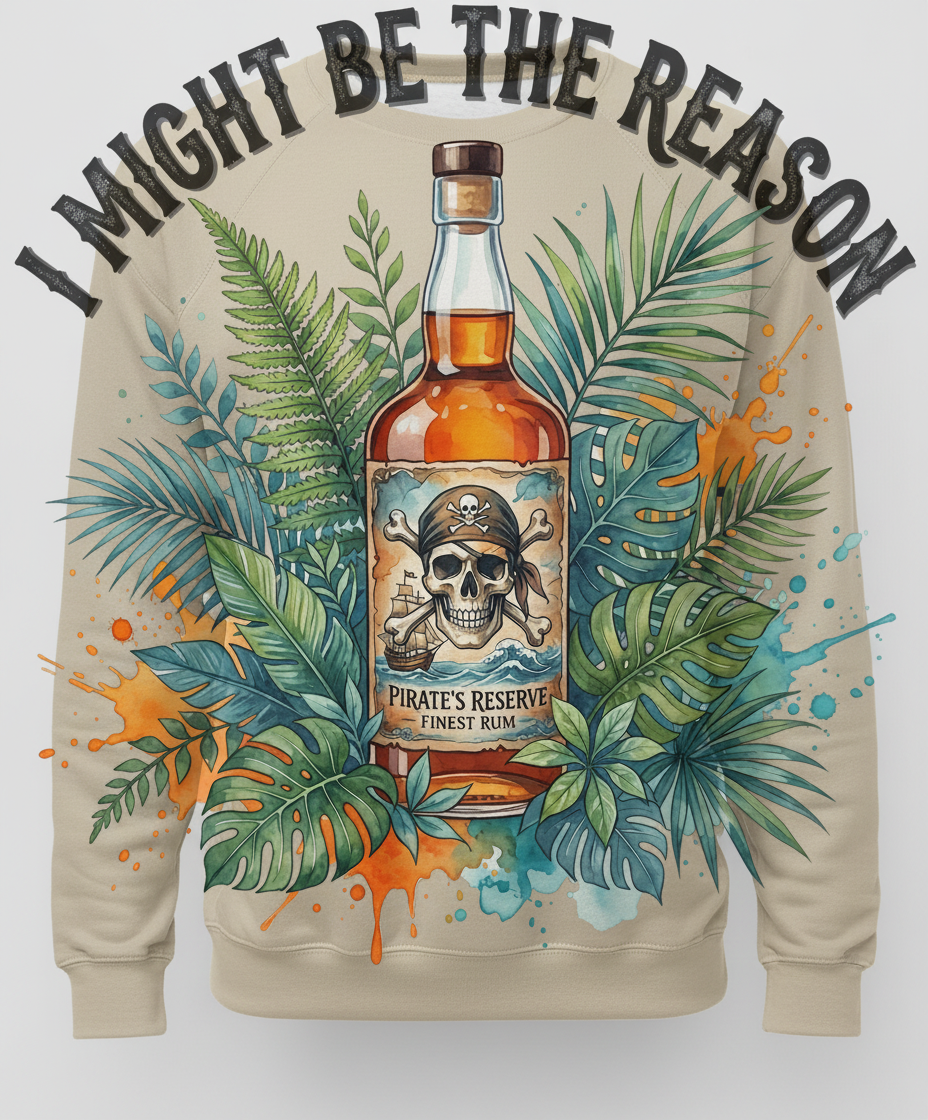 I Might Be The Reason The Rum Is Gone Pirate Design Sweatshirt - Sand