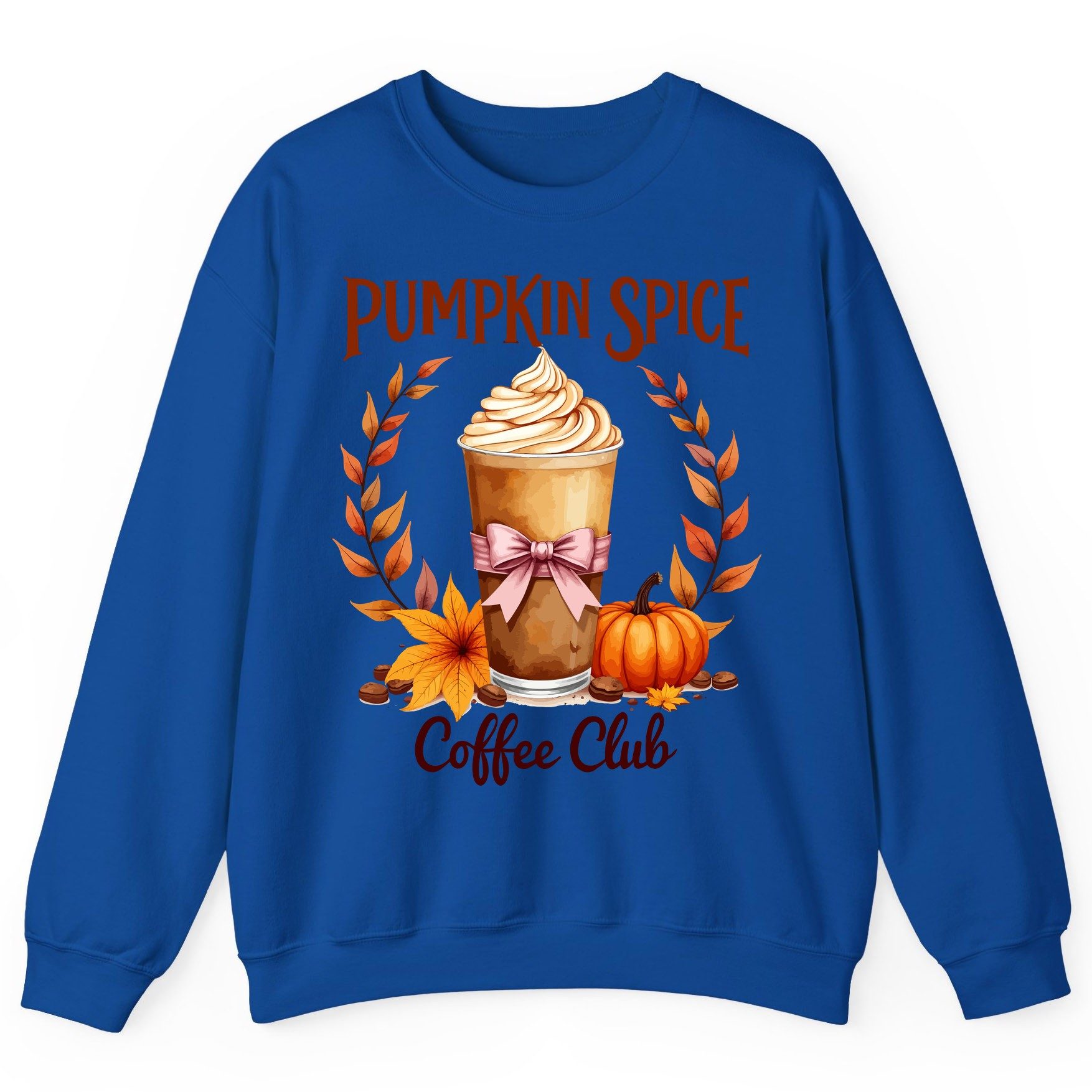 Pumpkin Spice Coffee Club pumpkin spice latte Sweatshirt Royal product mockup