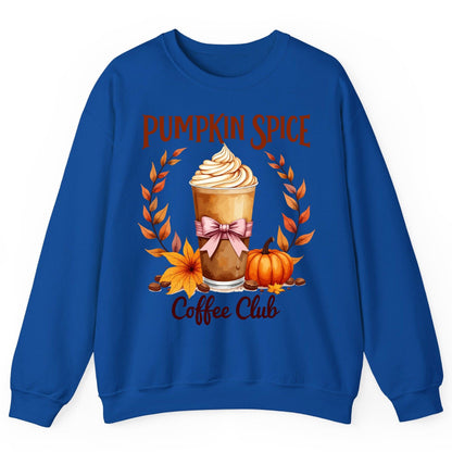 Pumpkin Spice Coffee Club pumpkin spice latte Sweatshirt Royal product mockup
