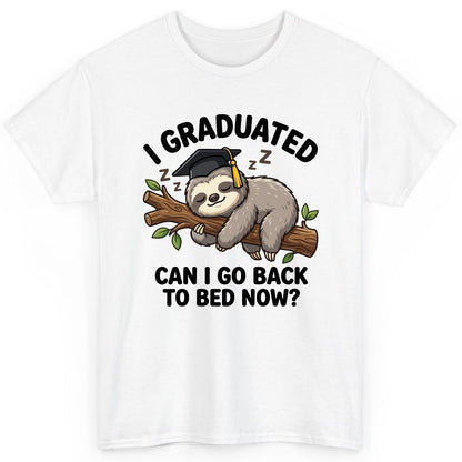 I Graduated Funny Sloth T-Shirt - product mockup - White
