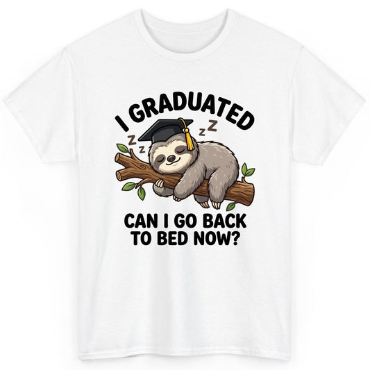 I Graduated Funny Sloth T-Shirt - product mockup - White