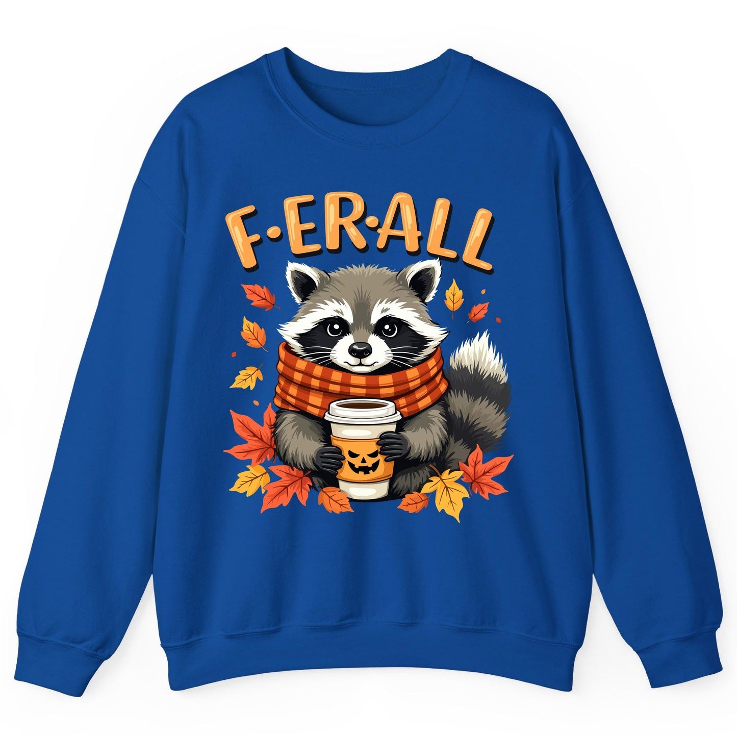 F ER All raccoon Sweatshirt Royal product mockup