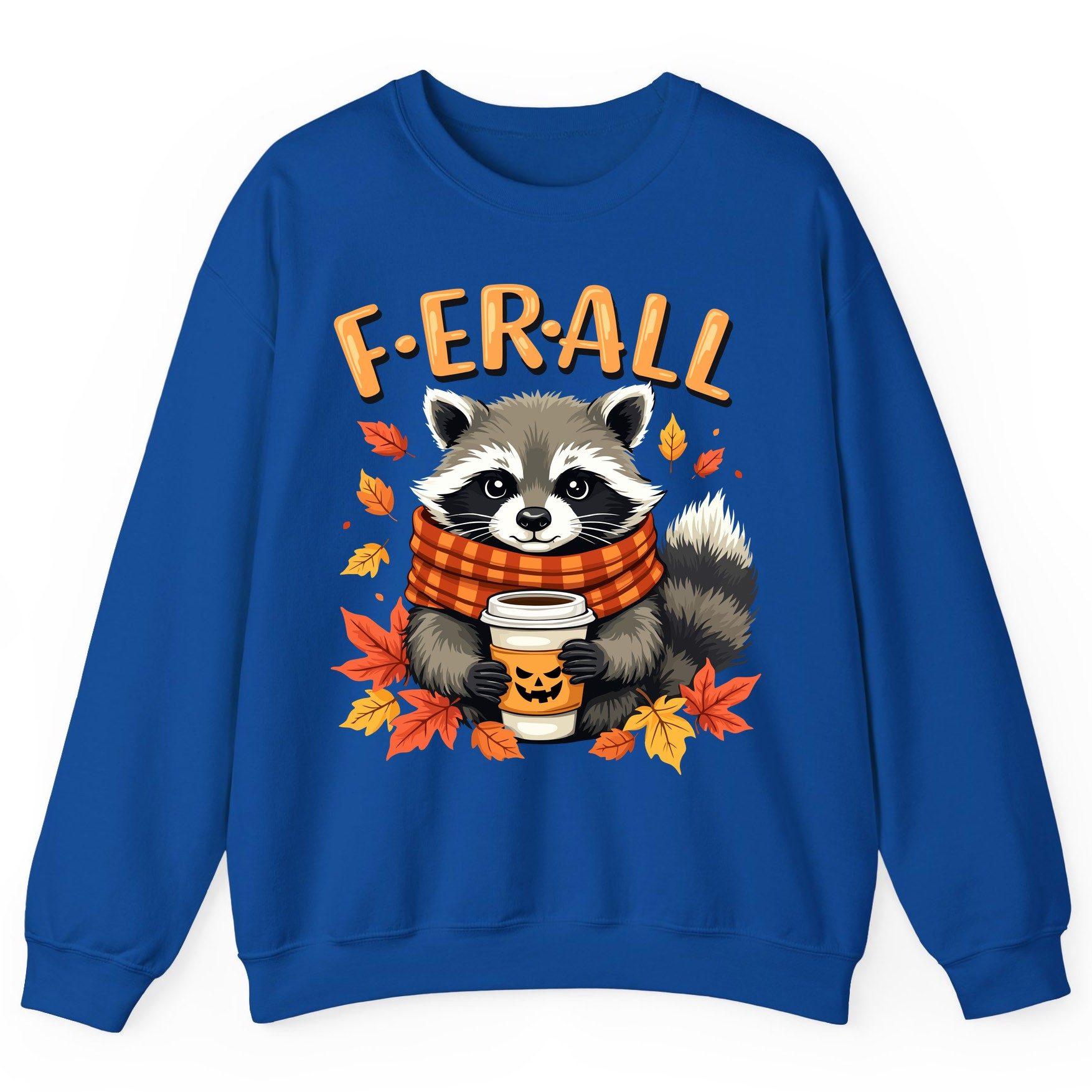 F ER All raccoon Sweatshirt Royal product mockup