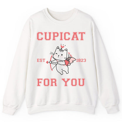 Cupicat Est 1823 for You cupid cat Sweatshirt White product mockup