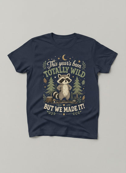Totally Wild Raccoon Funny Animal Lovers T-Shirt - product mockup - Navy