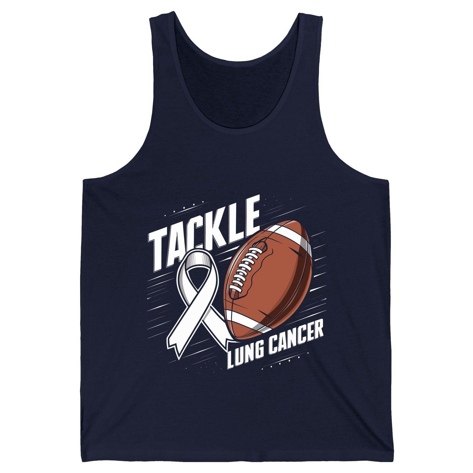 Tackle Lung Cancer lung cancer awareness Tank Top Navy product mockup