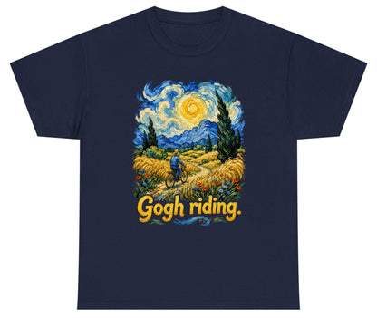 Gogh Riding van gogh art parody Youth T-Shirt Navy product mockup
