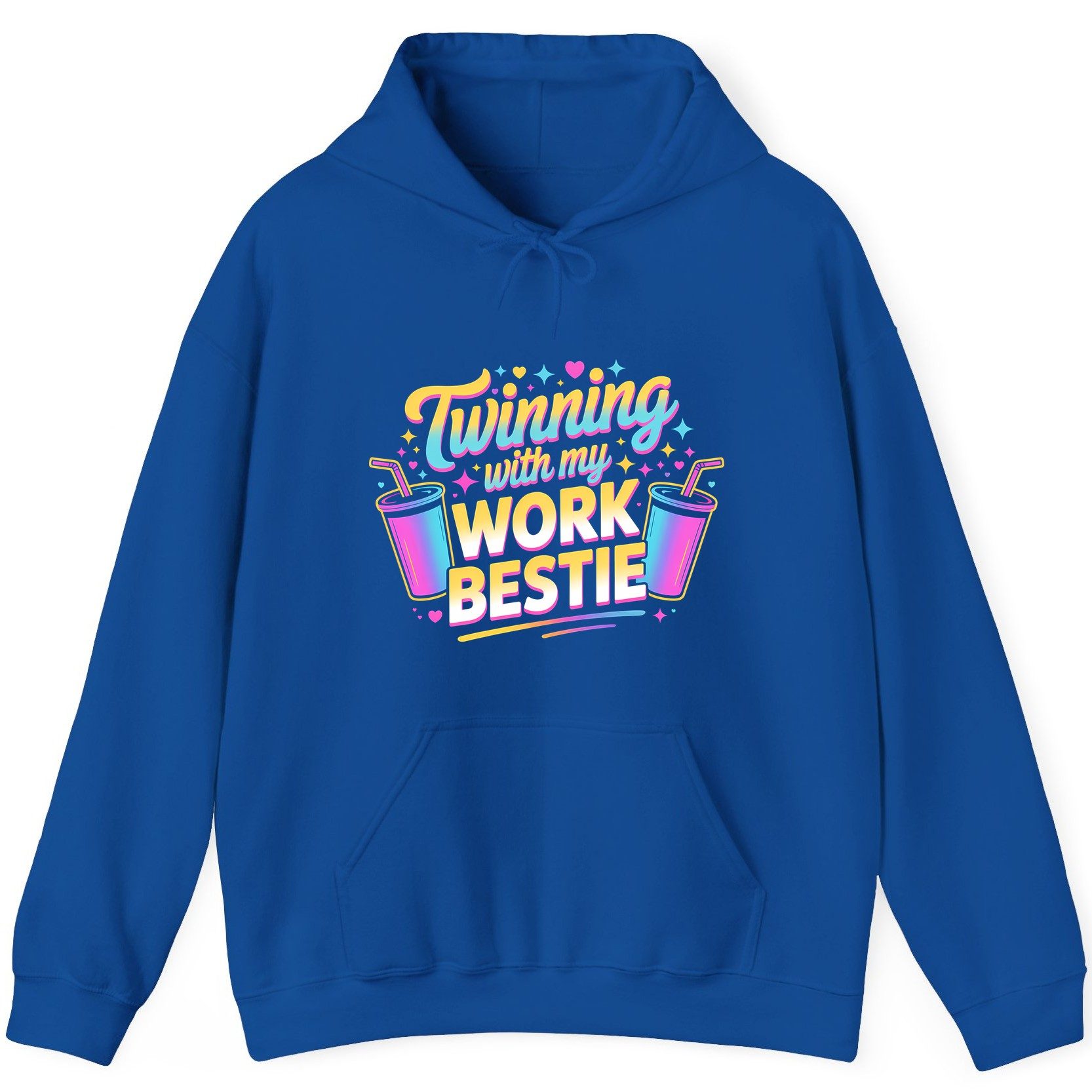 Twinning with My Work Bestie work friendship Hoodie Royal product mockup
