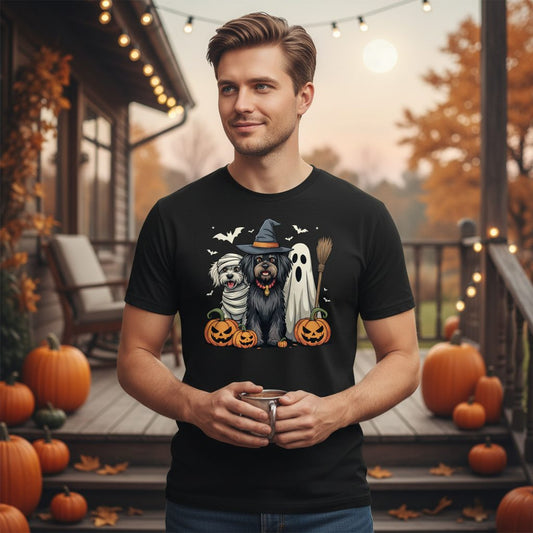 Halloween Dogs in Costumes Halloween dogs T-Shirt Black lifestyle mockup