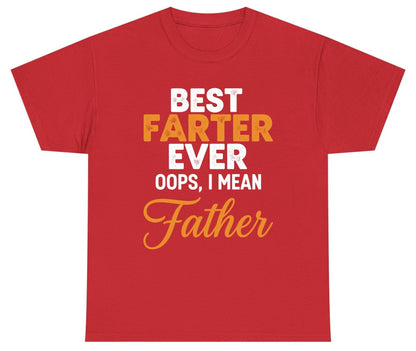Best Farter Ever Oops, I Mean Father fatherhood humor Youth T-Shirt Red product mockup
