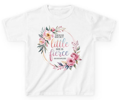 Little Fierce feminine empowerment Youth T-Shirt White product mockup