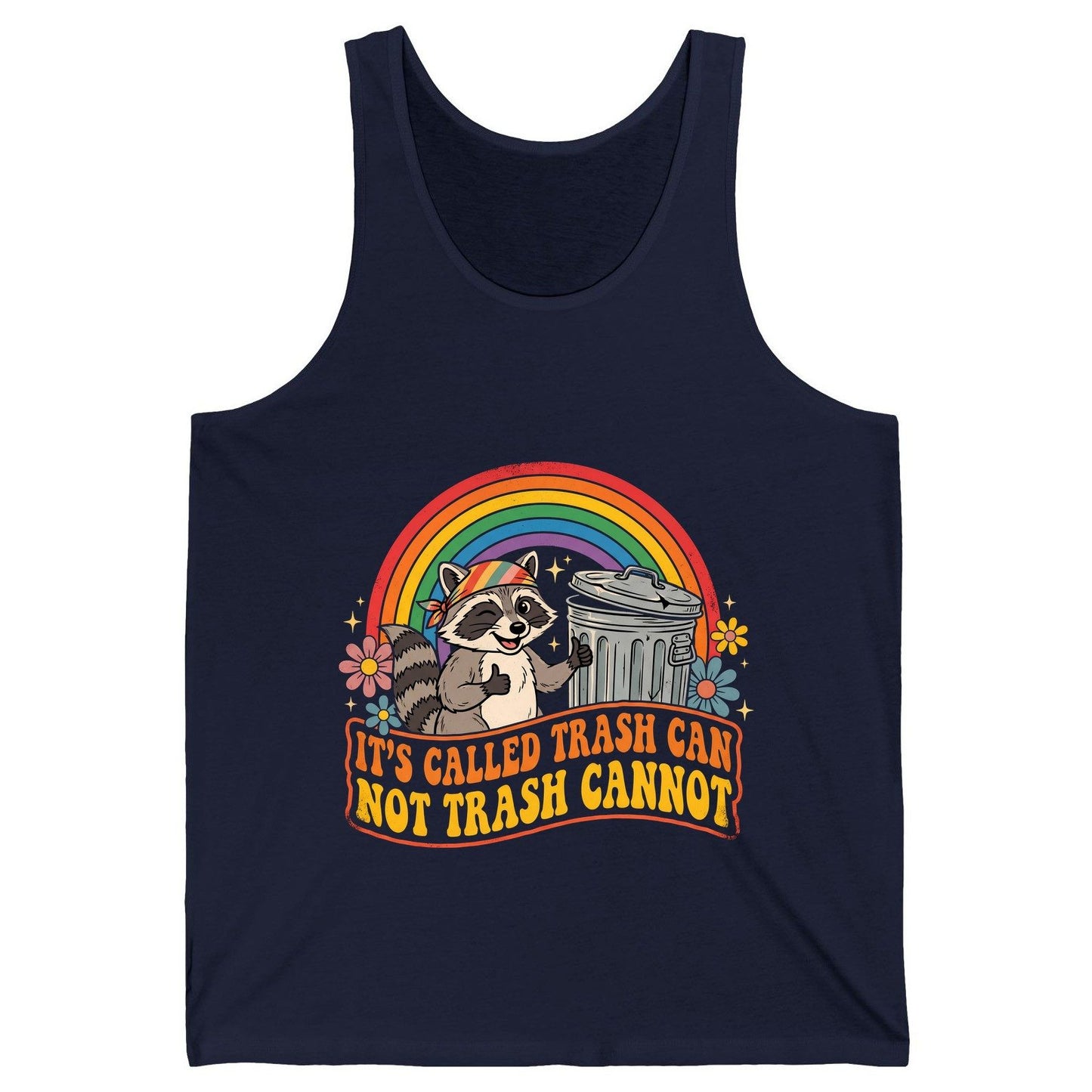 It's Called Trash Can Not Trash Cannot raccoon Tank Top Navy product mockup