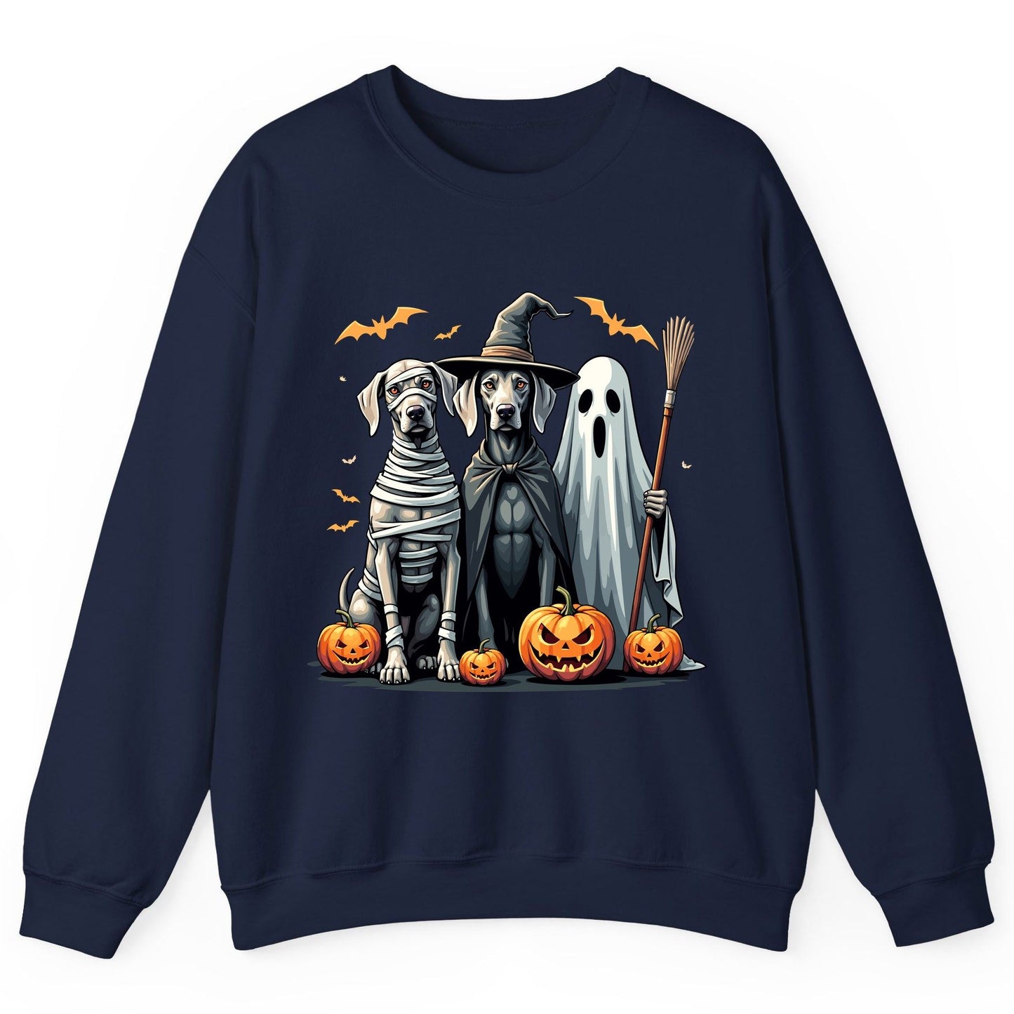 Halloween Weimaraner Dogs Halloween weimaraner dogs Sweatshirt Navy product mockup