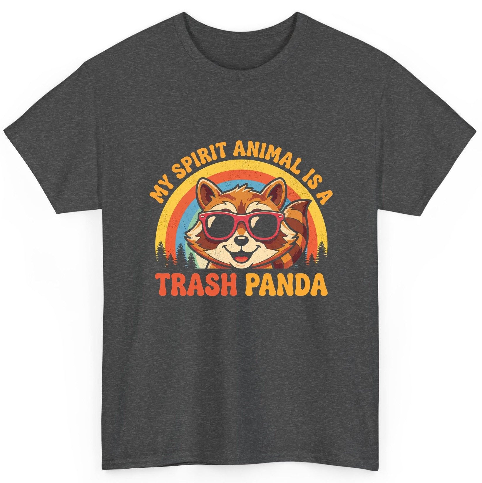 My Spirit Animal Is a Trash Panda raccoon T-Shirt Dark Heather product mockup