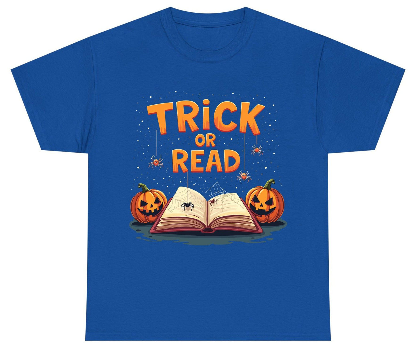 Trick or Read Halloween Youth T-Shirt Royal product mockup