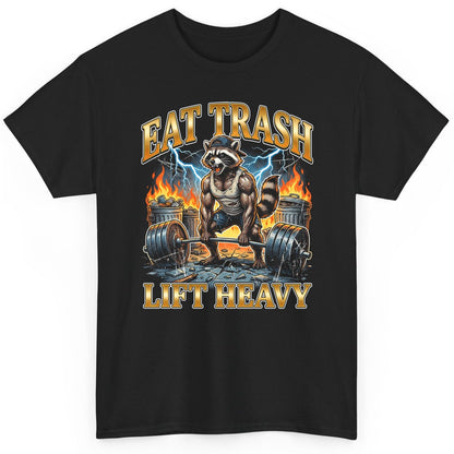 Eat Trash Lift Heavy raccoon T-Shirt Black product mockup
