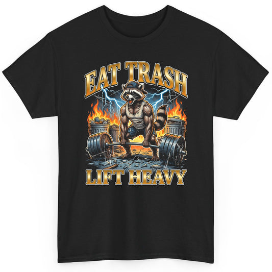 Eat Trash Lift Heavy raccoon T-Shirt Black product mockup