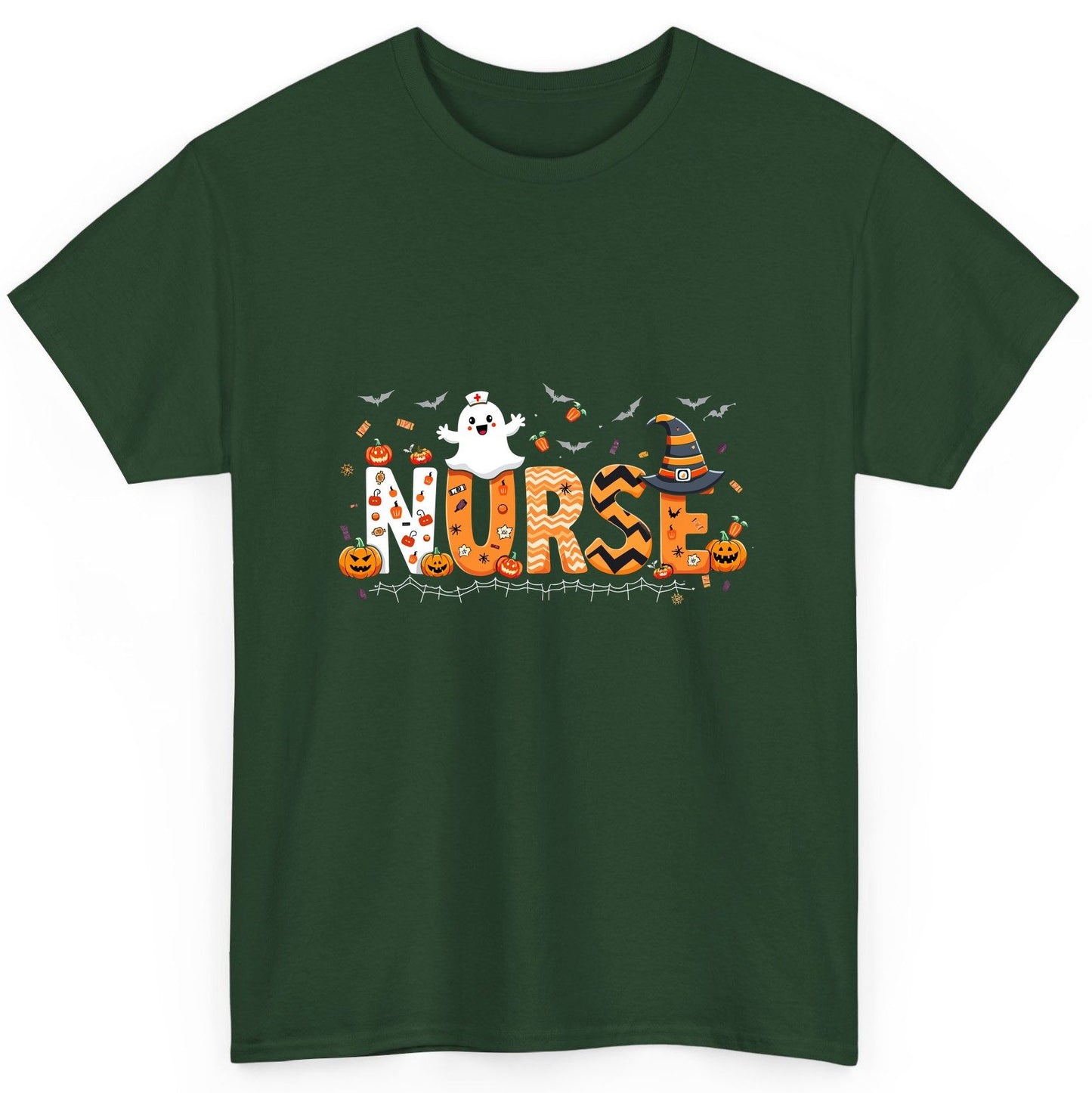 Nurse Halloween T-Shirt Forest Green product mockup
