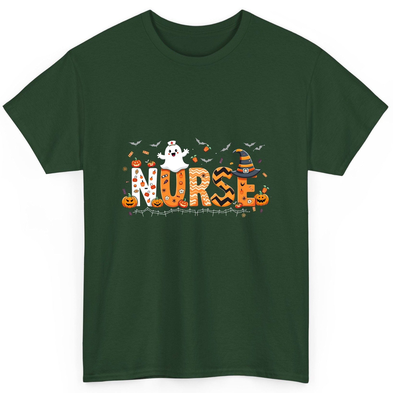 Nurse Halloween T-Shirt Forest Green product mockup