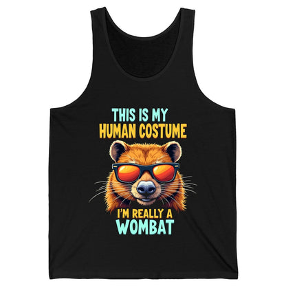 This Is My Human Costume I'm Really a Wombat wombat Tank Top Black product mockup