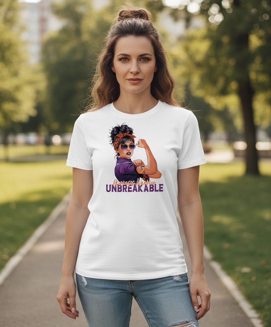 Psoriasis Warrior Unbreakable psoriasis awareness T-Shirt White lifestyle mockup