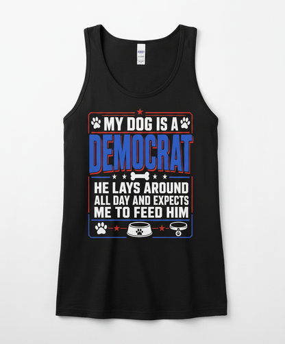 My Dog Is A Democrat Funny Political Dog Lover Design Tank Top - Black