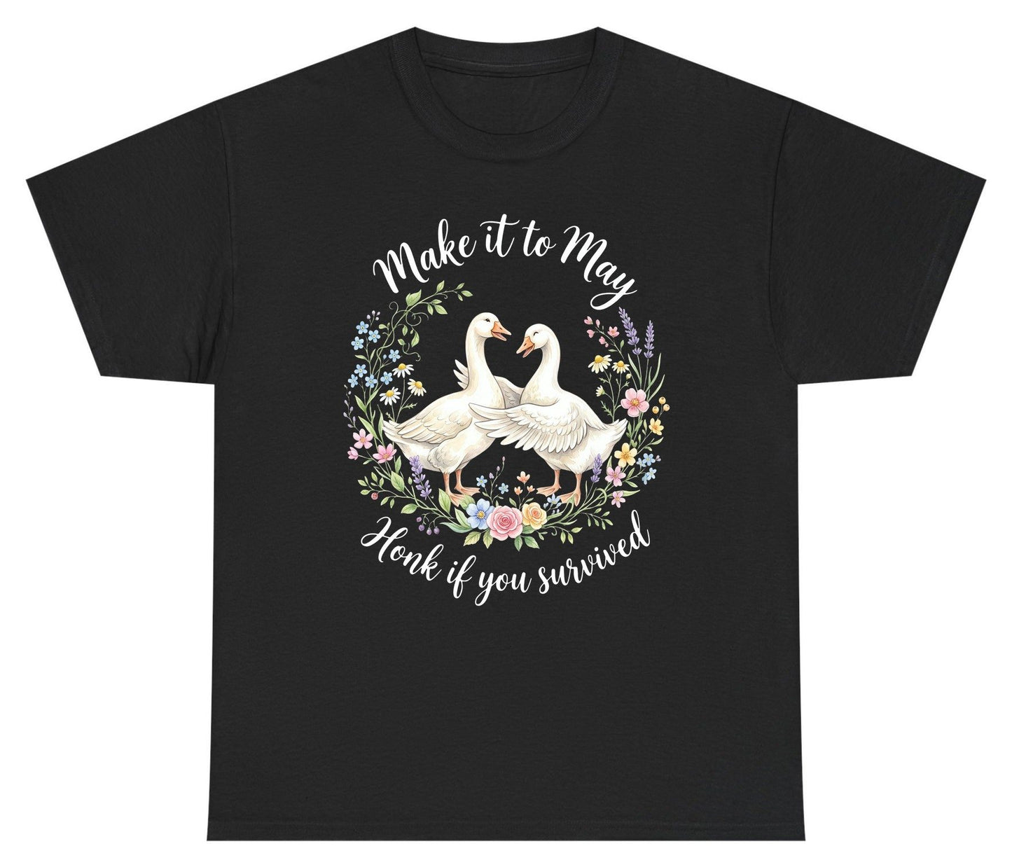 Make It to May Honk If You Survived Funny Geese Youth T-Shirt - product mockup - Black