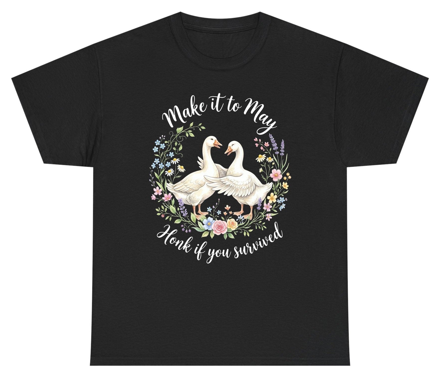 Make It to May Honk If You Survived Funny Geese Youth T-Shirt - product mockup - Black