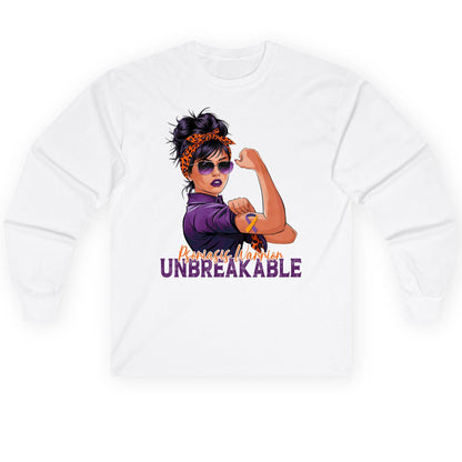 Psoriasis Warrior Unbreakable psoriasis awareness Long Sleeve Tee White product mockup