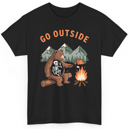Go Outside funny bear T-Shirt Black product mockup