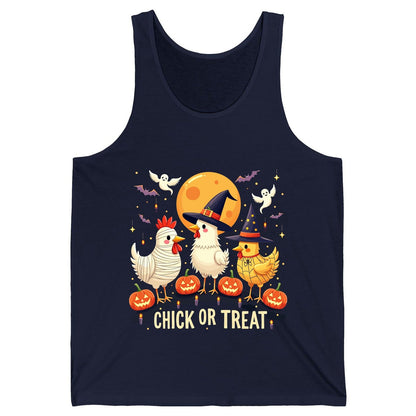 Chick or Treat Halloween chickens Tank Top Navy product mockup