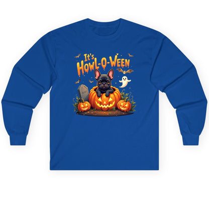 It's Howl-O-Ween french bulldog Long Sleeve Tee Royal product mockup