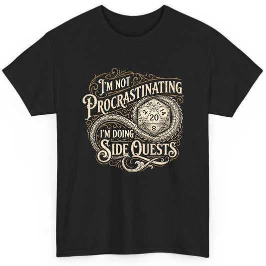 I'm Not Procrastinating I'm Doing Side Quests rpg gaming T-Shirt Black product mockup