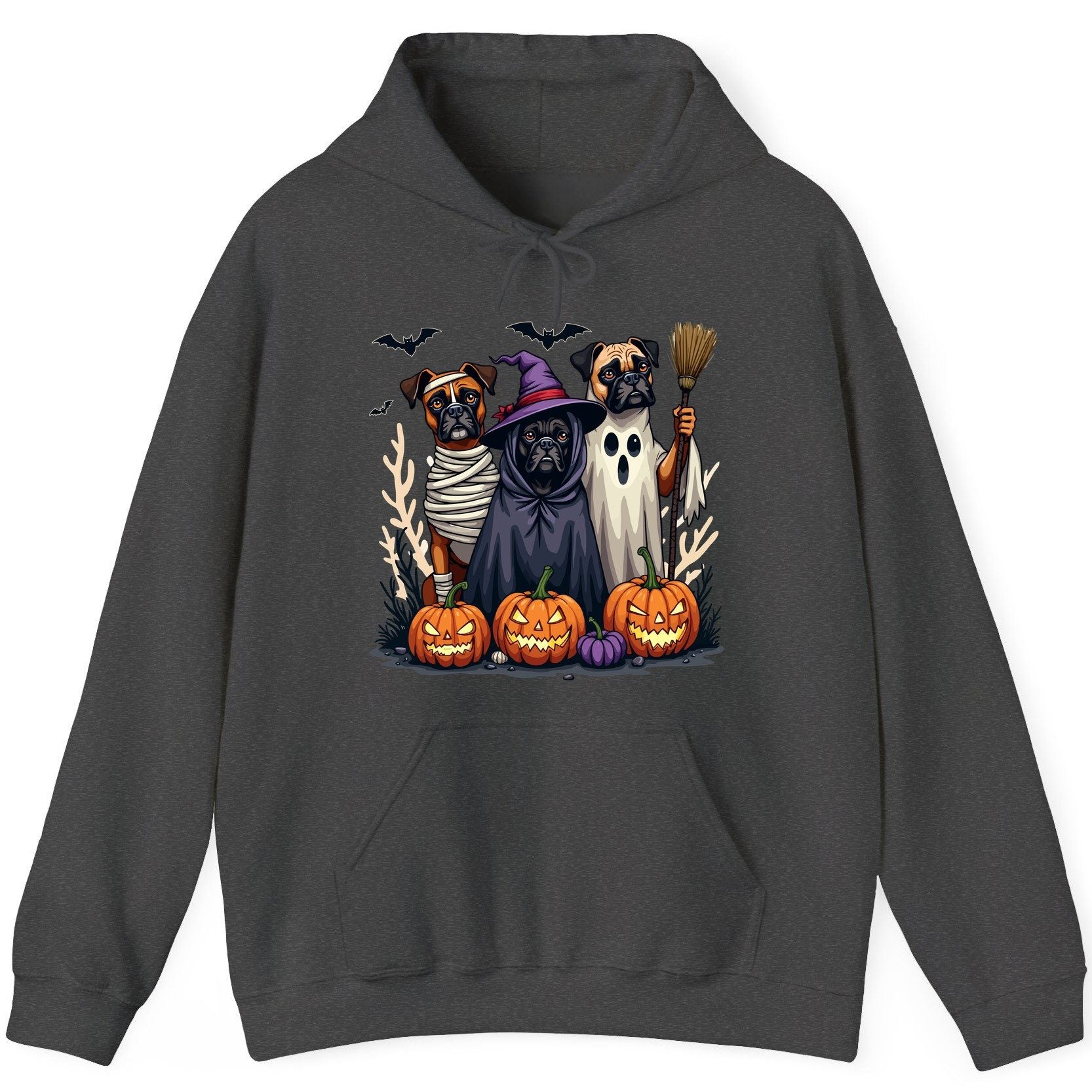 Halloween Dogs in Costume Halloween dogs Hoodie Dark Heather product mockup