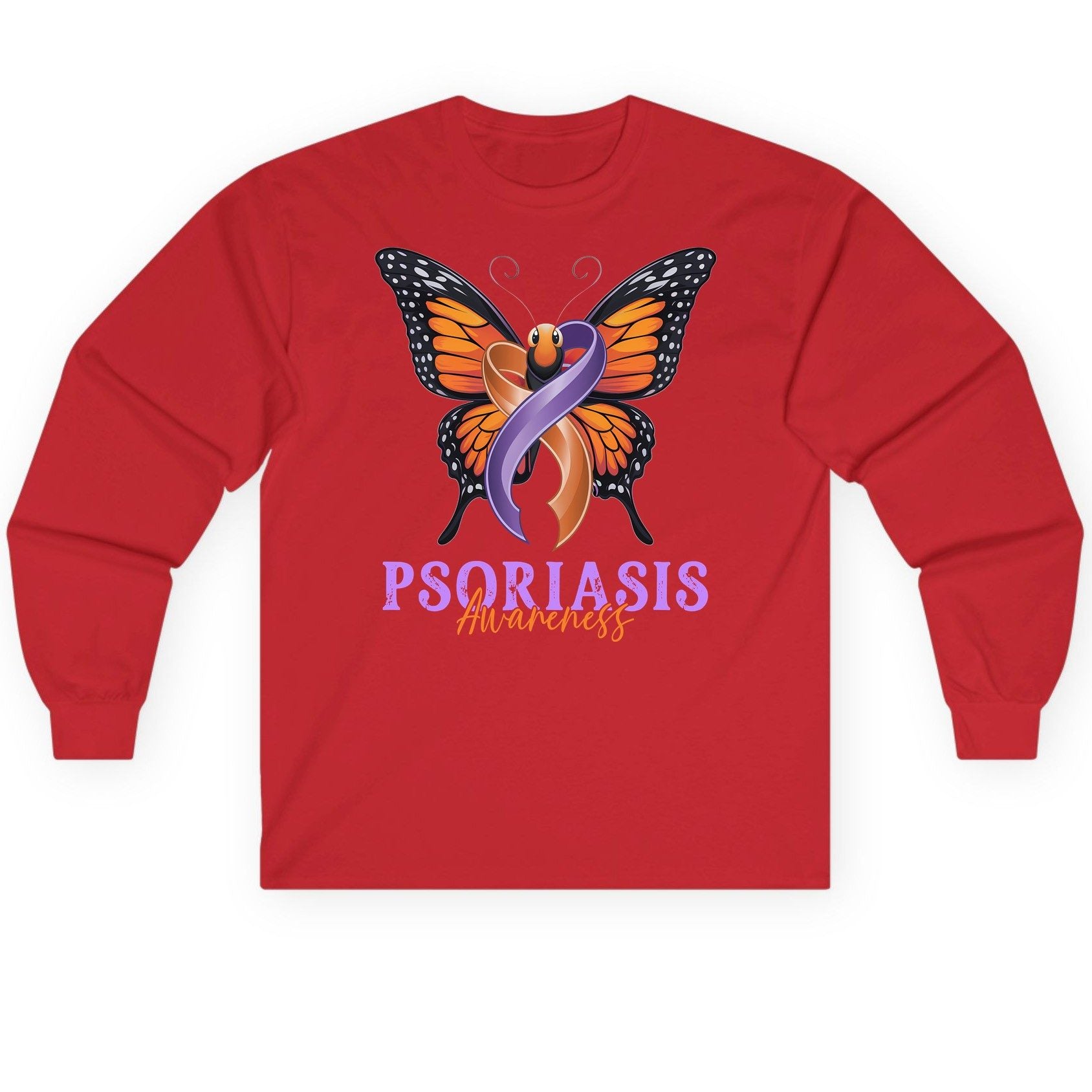 Psoriasis Awareness psoriasis awareness Long Sleeve Tee Red product mockup