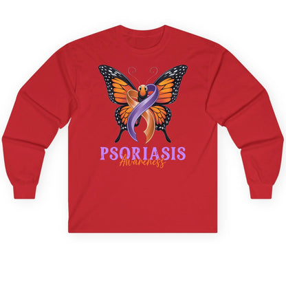 Psoriasis Awareness psoriasis awareness Long Sleeve Tee Red product mockup