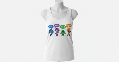 Funny Punctuation Marks Cartoon Characters Tank Top - White