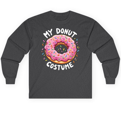 My Donut Costume donut Long Sleeve Tee Dark Heather product mockup