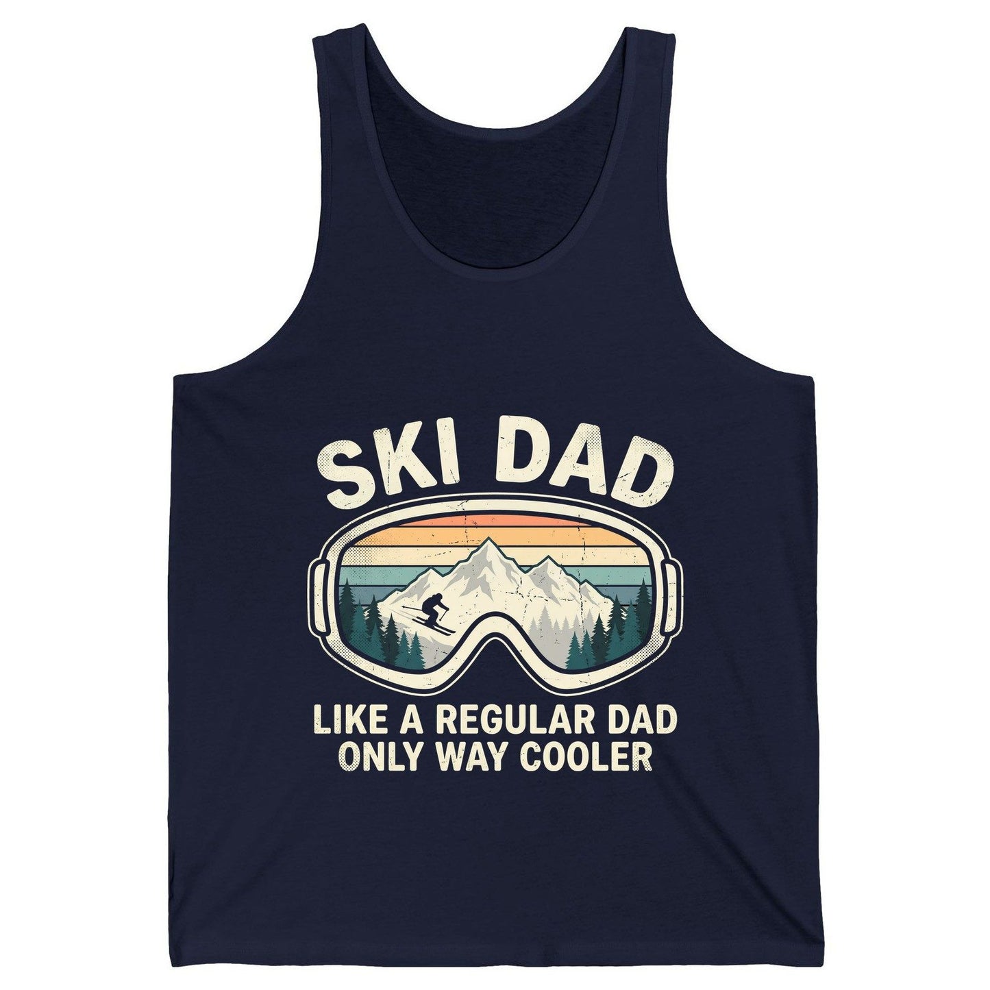 Ski Dad Like a Regular Dad Only Way Cooler skiing Tank Top Navy product mockup