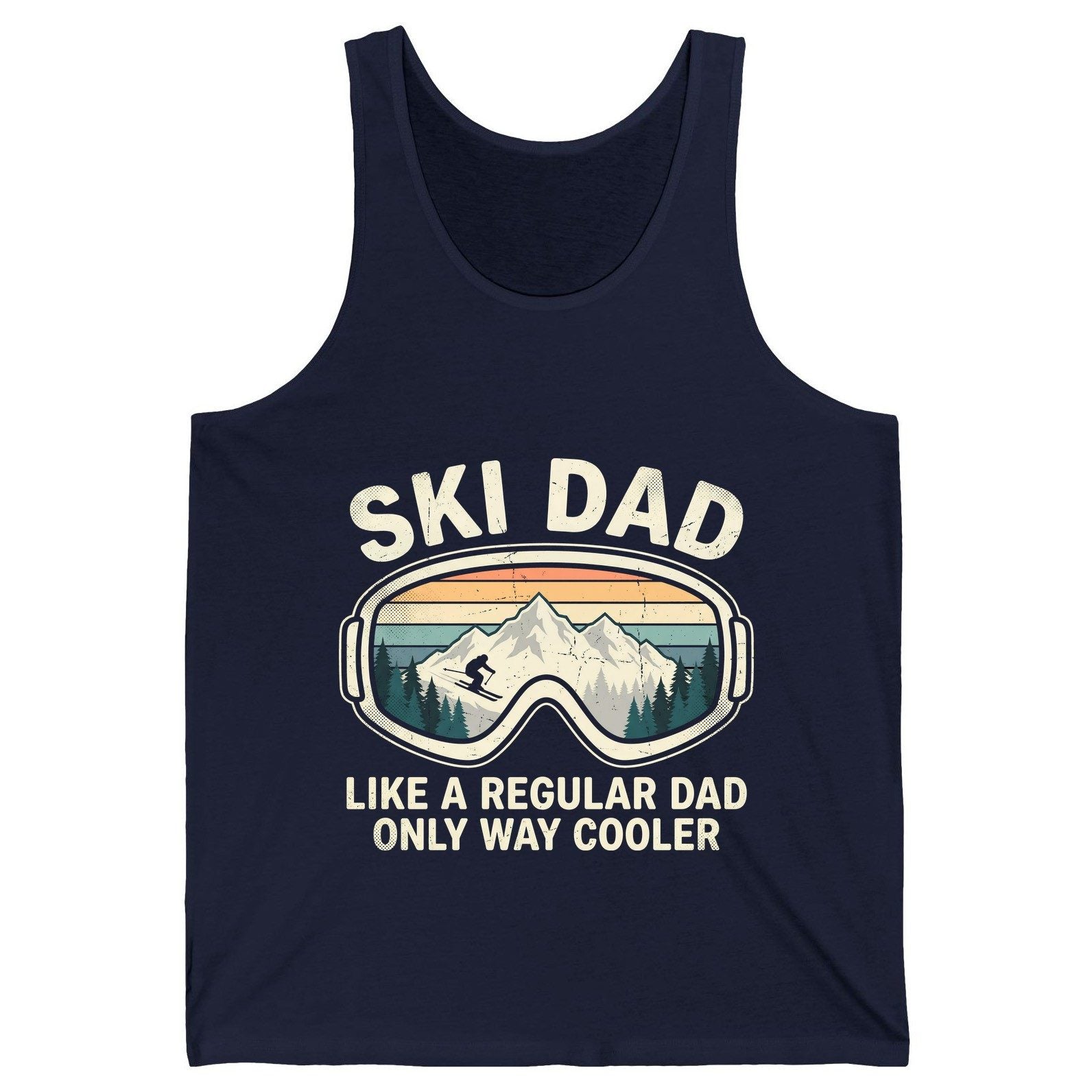 Ski Dad Like a Regular Dad Only Way Cooler skiing Tank Top Navy product mockup