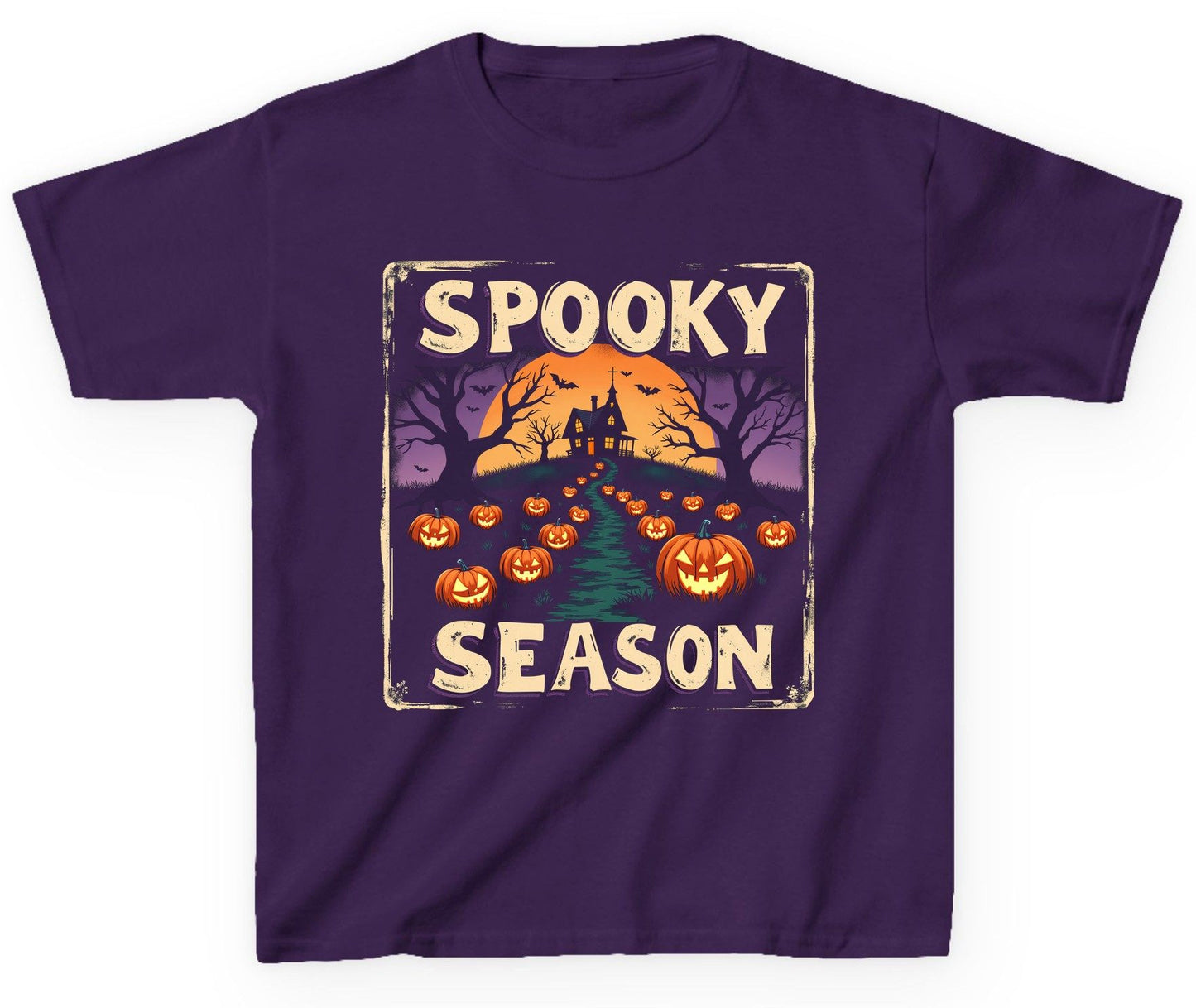 Spooky Season Halloween Youth T-Shirt Purple product mockup