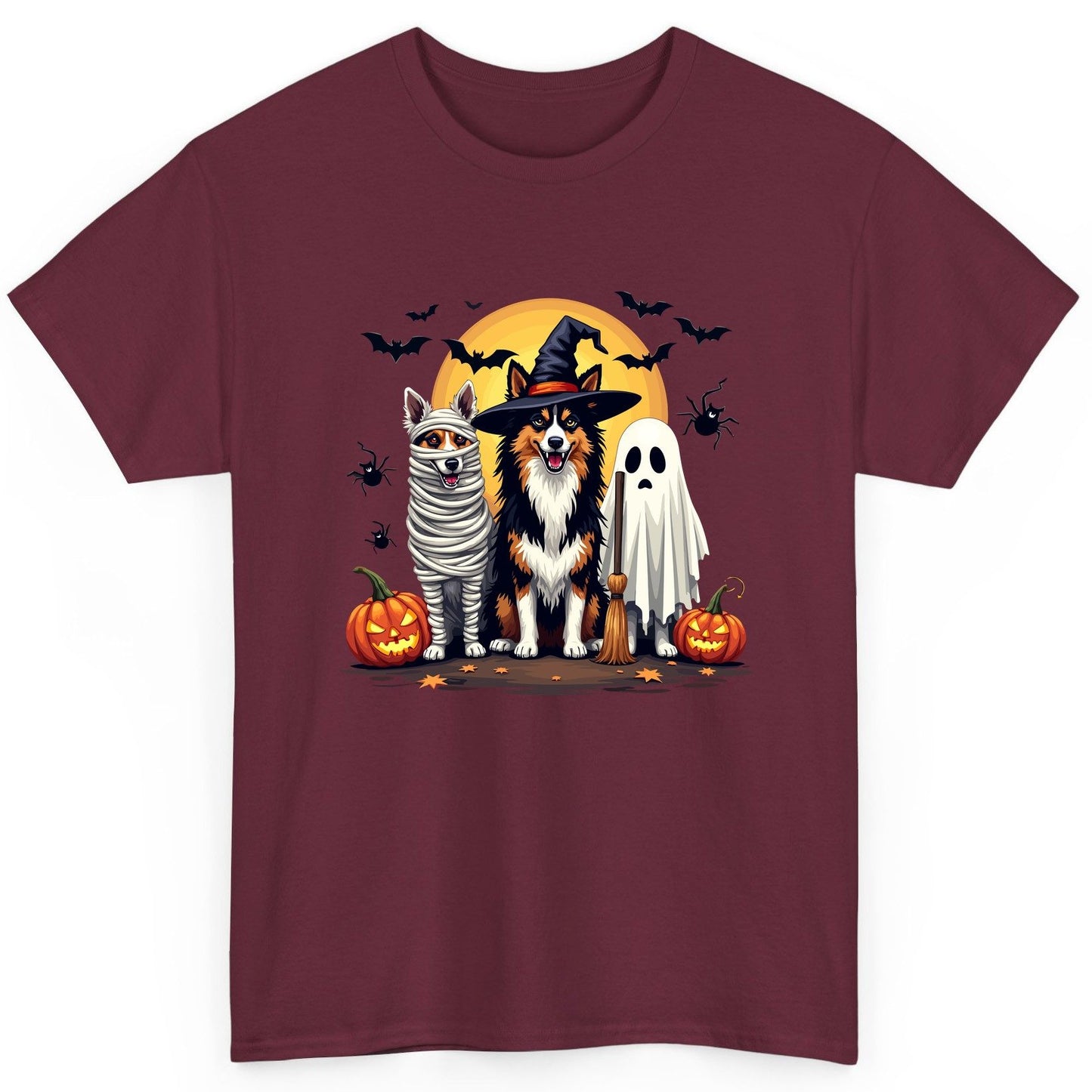 Halloween Dogs in Costumes Halloween dogs T-Shirt Maroon product mockup